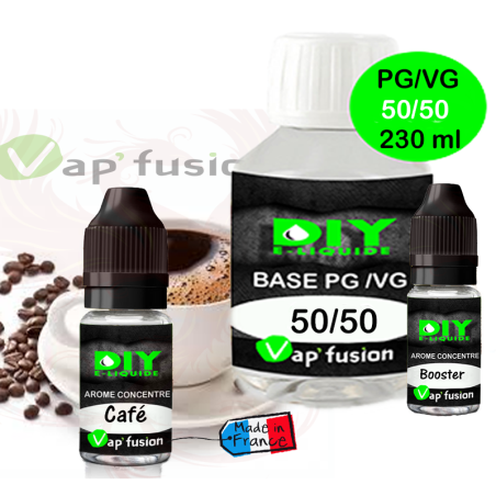 Pack base DIY facile e liquide Café 230 ml Vap'fusion