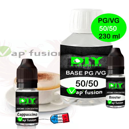 Pack base DIY facile e liquide Cappuccino 230 ml Vap'fusion
