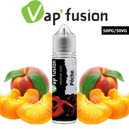 E liquide Vapfusion 50 ml - Pêche - Prêt à booster