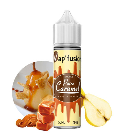 Eliquide Poire caramel 50ml- 0mg  Vap'fusion  50/50 PG/VG