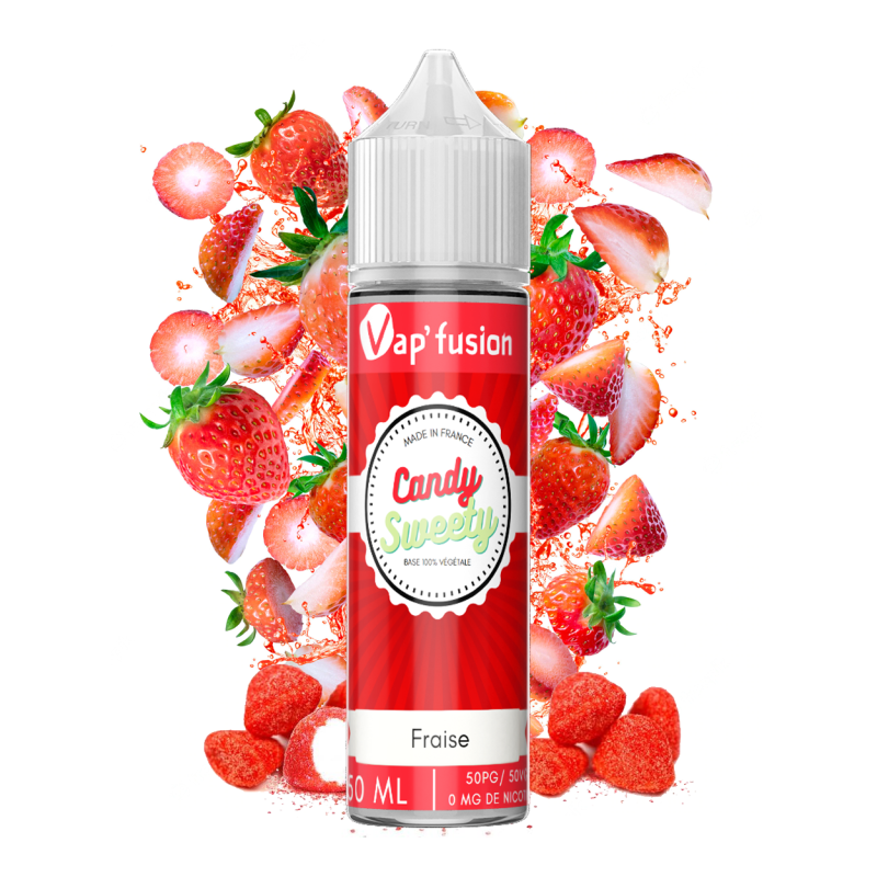 Eliquide Candy Sweety Fraise 50ml- 0mg Vap'fusion  50/50 PG/VG