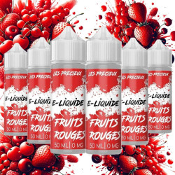 E-LIQUIDE PACK DE 6 FIOLES PRECIEUX DE 50ML SAVEURS : fruits rouges