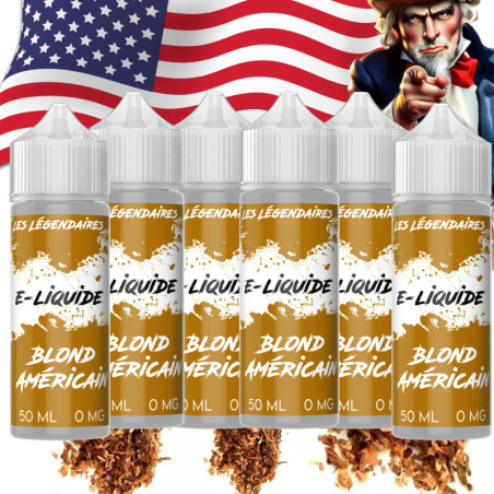 E-LIQUIDE PACK DE 6 FIOLES 50ML SAVEUR TABAC BLOND AMÉRICAIN