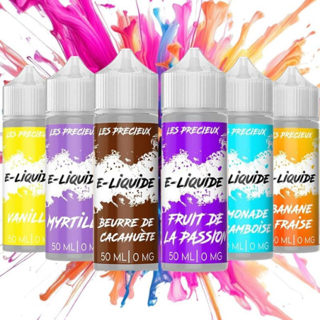 SAVEURS VANILLA CUSTARD, BEURRE DE CACAHUÈTE, BANANE FRAISE, MYRTILLE, FRUIT DE LA PASSION, LIMONADE FRAMBOISE