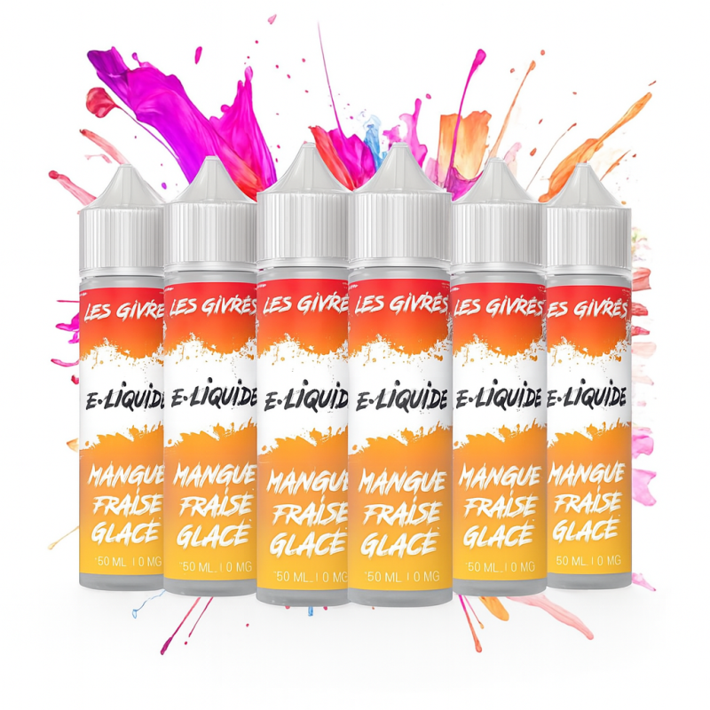 PACK DE 6 FIOLES GIVRÉS DE 50ML (SAVEUR : MANGUE FRAISE GLACÉE)