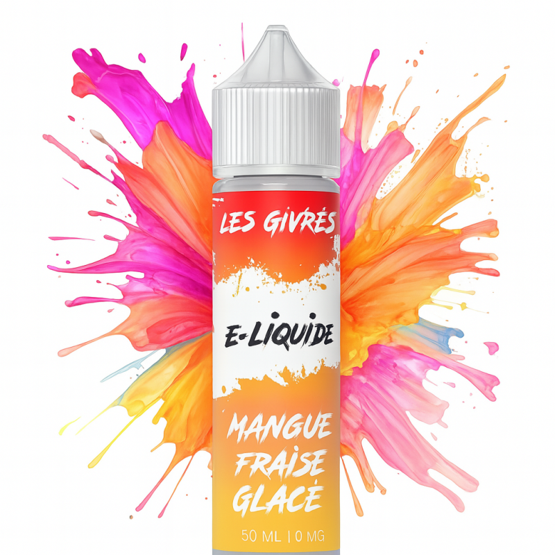 E-LIQUIDE 50ML SAVEUR MANGUE FRAISE GLACÉE -LES GIVRÉS-E-CIGARETTE E-LIQUIDE 50ML SAVEUR MANGUE FRAISE GLACÉE -LES GIVRÉS-E-CIGARETTE