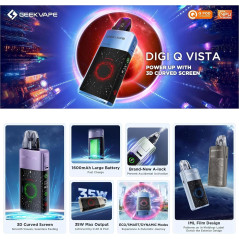 Kit Pod Geekvape Digi Q Vista - Électronique 35W - Batterie 1600mAh - Noir