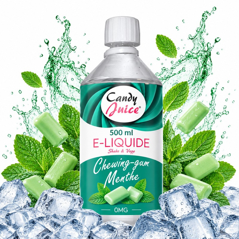 E-liquide Chewing-gum Menthe 500ML 0MG VAP'FUSION 50/50 PG/VG E-liquide Chewing-gum Menthe 500ML 0MG VAP'FUSION 50/50 PG/VG