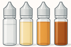 Pourquoi mon e-liquide change de couleur avec le temps ?