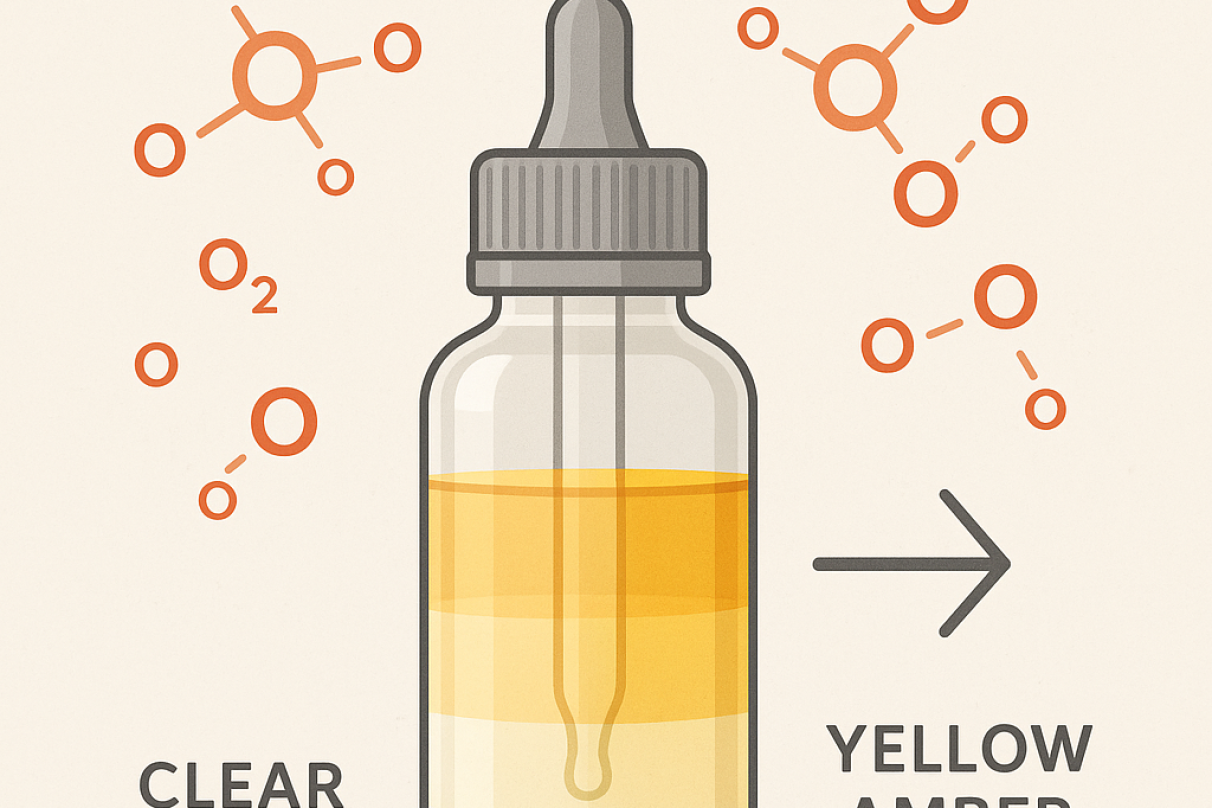 Pourquoi mon e-liquide change de couleur avec le temps ?