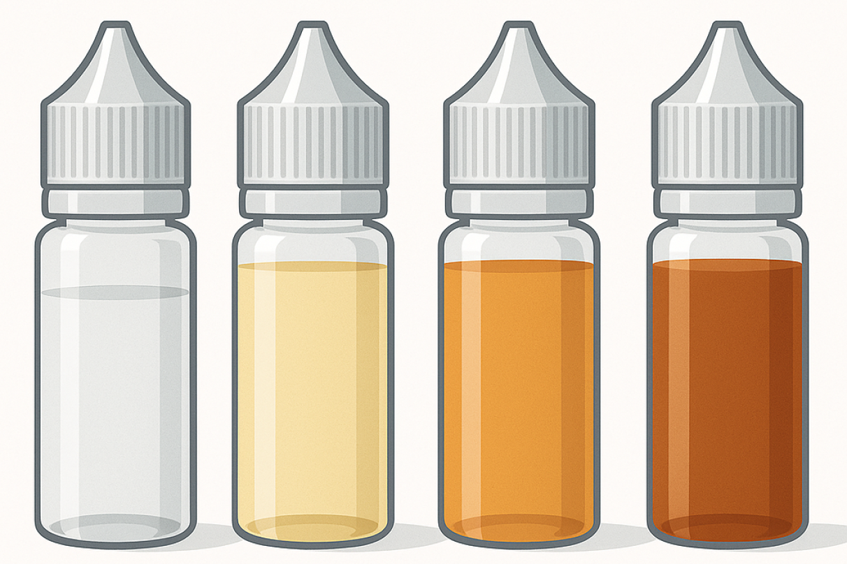 Pourquoi mon e-liquide change de couleur avec le temps ?